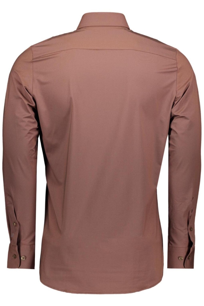 OVERHEMD E21300 21750 232 BROWN PLAIN